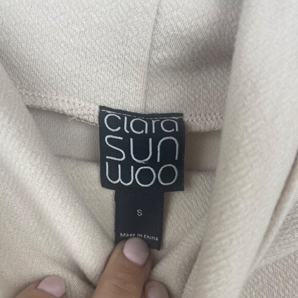Clara Sun Woo Oatmeal Barrel Hem Relaxed Sweater Size Small - Picture 5 of 12